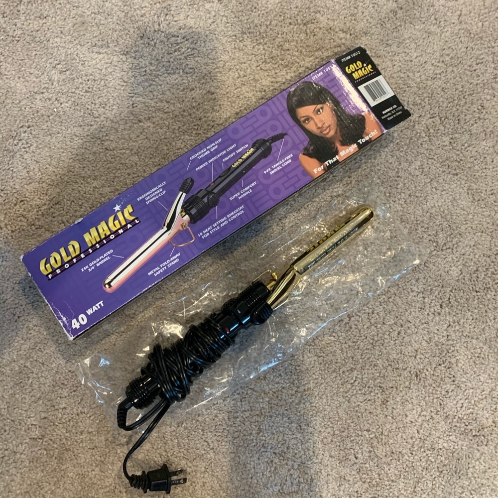 3/4 Barrel Gold Plated Curling Iron